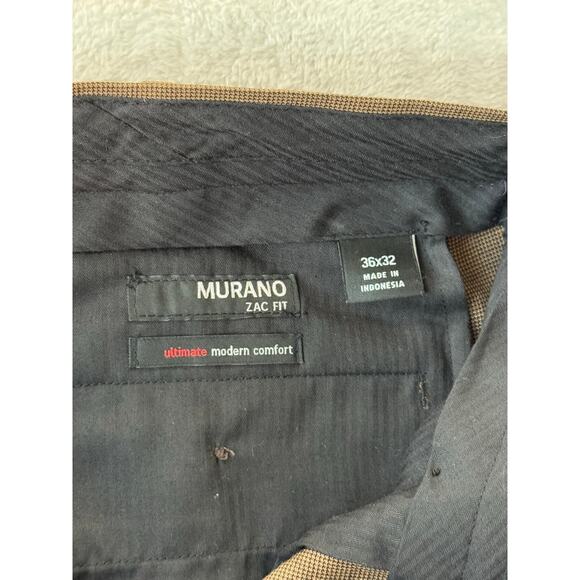 Murano Zac Fit Mens 36x32 Tan Brown Dress Pants Trousers Ultimate Modern Comfort - Picture 8 of 8